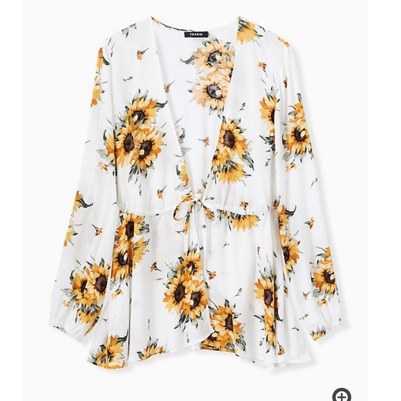 torrid Tops - IN SEARCH OF!!! WHITE SUNFLOWER CREPE KIMONO